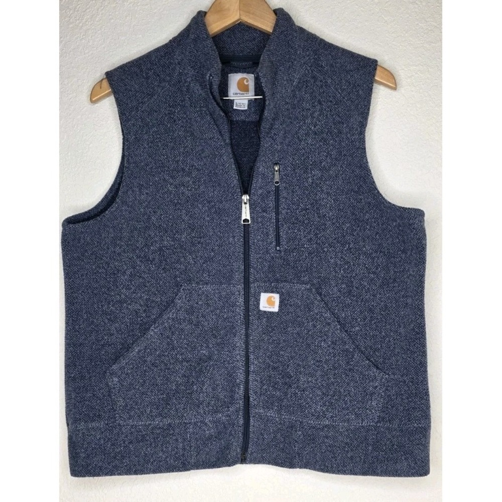 Carhartt Kentwood Fleece Vest Women L Gray Full Zip Outdoor Work Sweater Hike